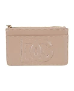 Dolce & Gabbana Logo Quilted Top Zip Card Holder