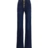 Elisabetta Franchi Logo Button Jeans