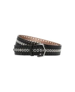 ALAIA Black Belt With Neo Vienne Eyelets
