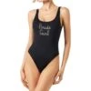 MC2 Saint Barth Woman One Piece Swimsuit With Bride Girl Rhinestone Embroidery