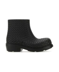 Bottega Veneta Black Rubber Fireman Ankle Boots