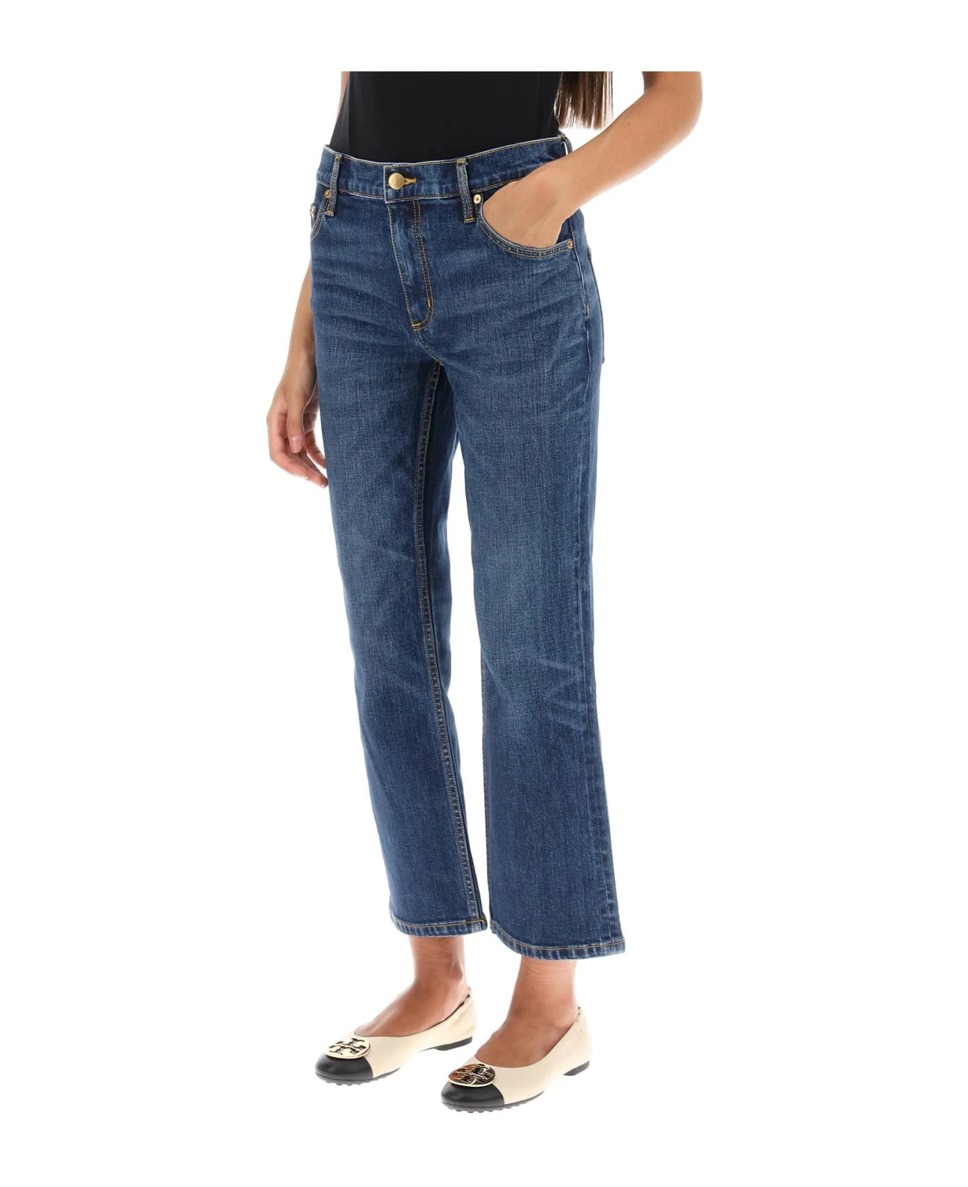 Tory Burch Cropped Flared Jeans - Image 4