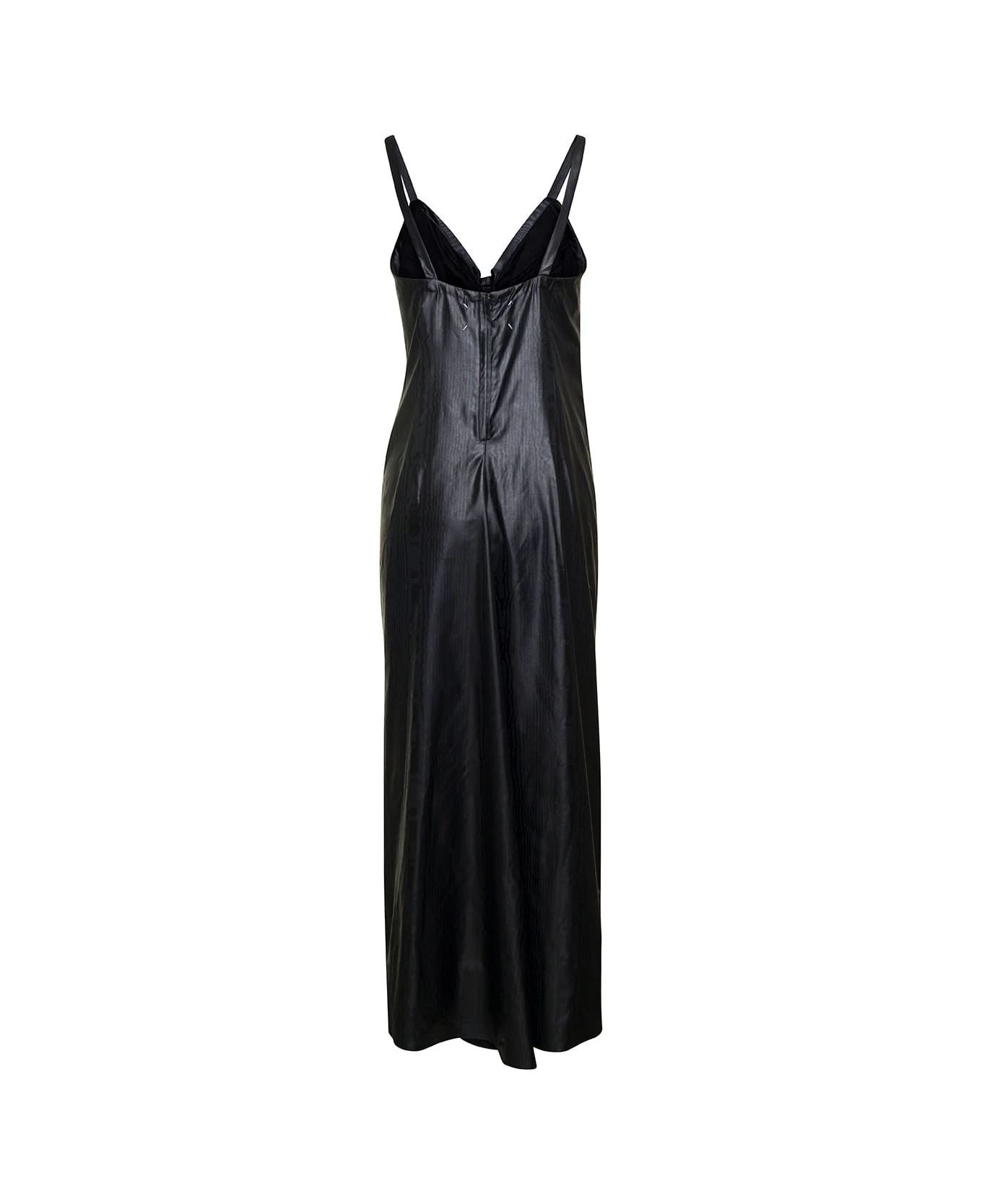 Maison Margiela Black Poly Ruched Midi Dress In Polyester Woman - Image 2