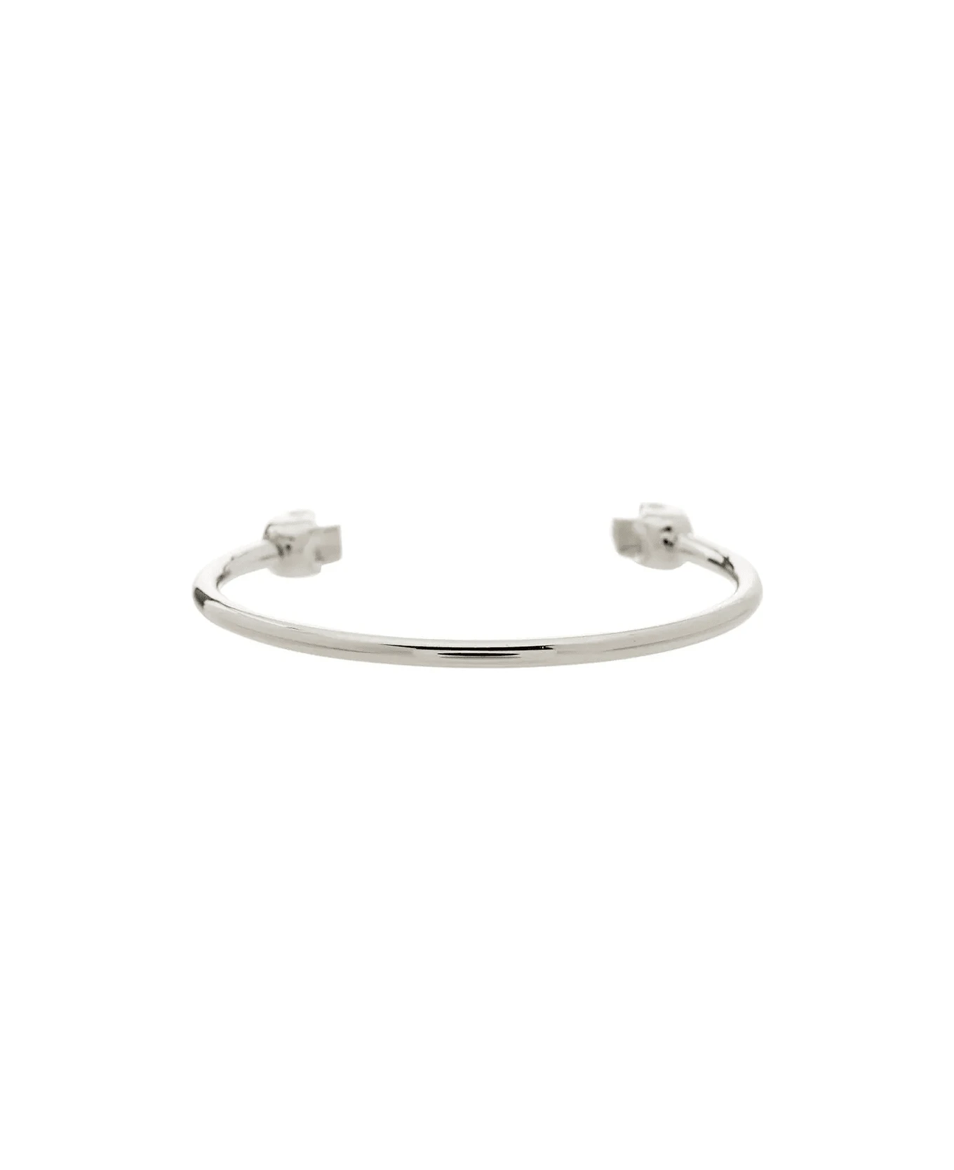 Alexander McQueen Antiqued Silver Thin Twin Skull Bracelet - Image 2