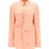 Off-White Satin Mini Shirt Dress