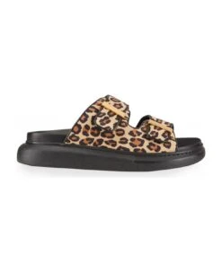 Alexander McQueen Leopard Slides