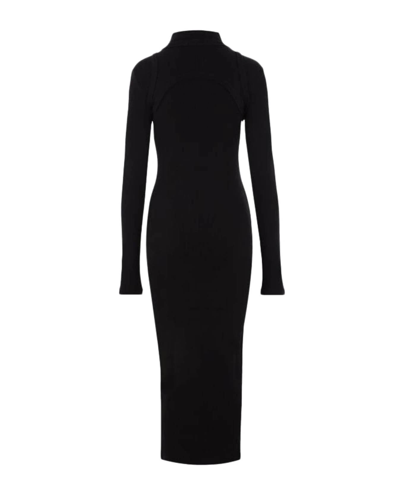 Off-White Off Stamp Rib Round Long Dres Black Whit - Image 2