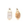 Alexander McQueen Gold-colored Hoops Earrings With Skull And Logo Engraved In Brass Woman