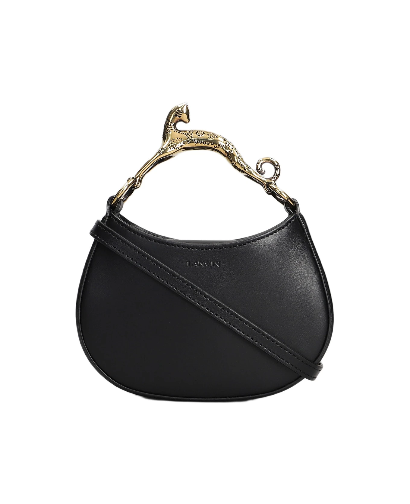 Lanvin Hobo Shoulder Bag In Black Leather