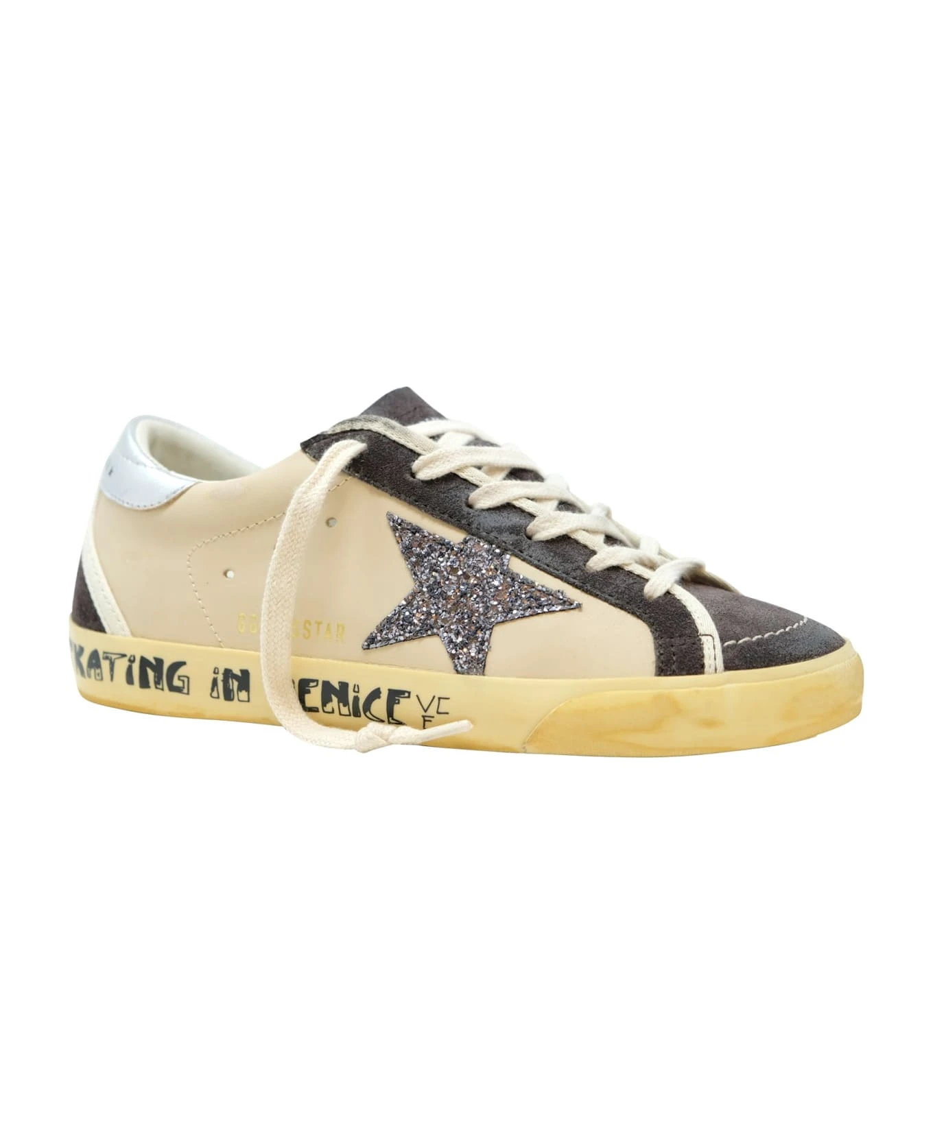 Golden Goose Beige/grey Leather Suede Super Star Sneakers - Image 2