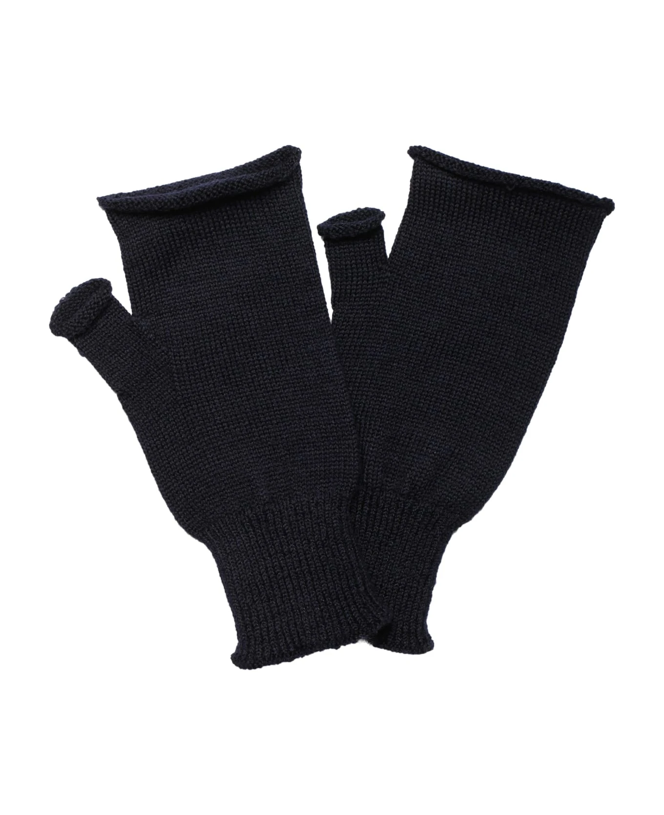 Maison Margiela Navy Wool Fingerless Mitten Gloves