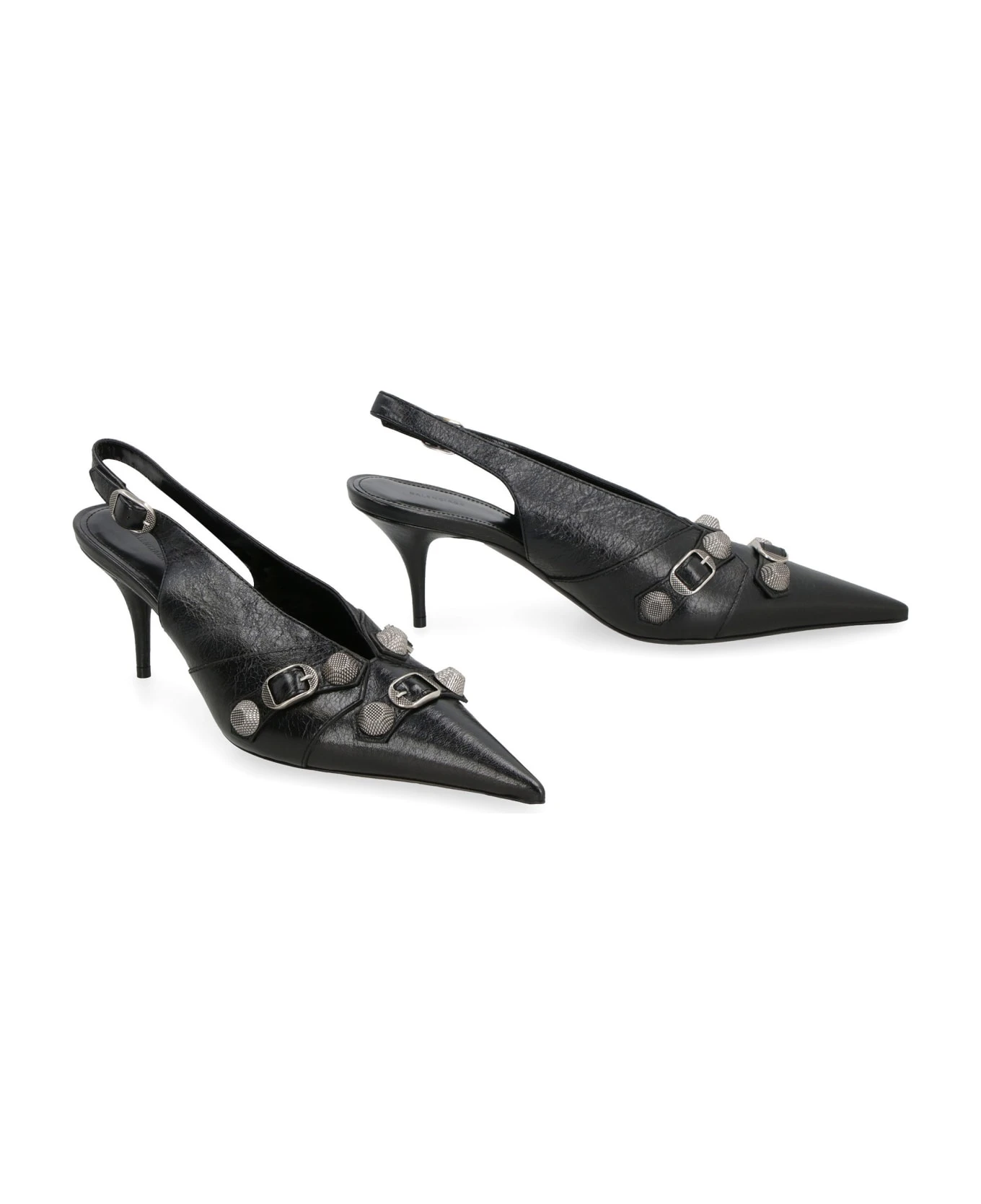 Balenciaga Cagole Leather Slingback Pumps - Image 3