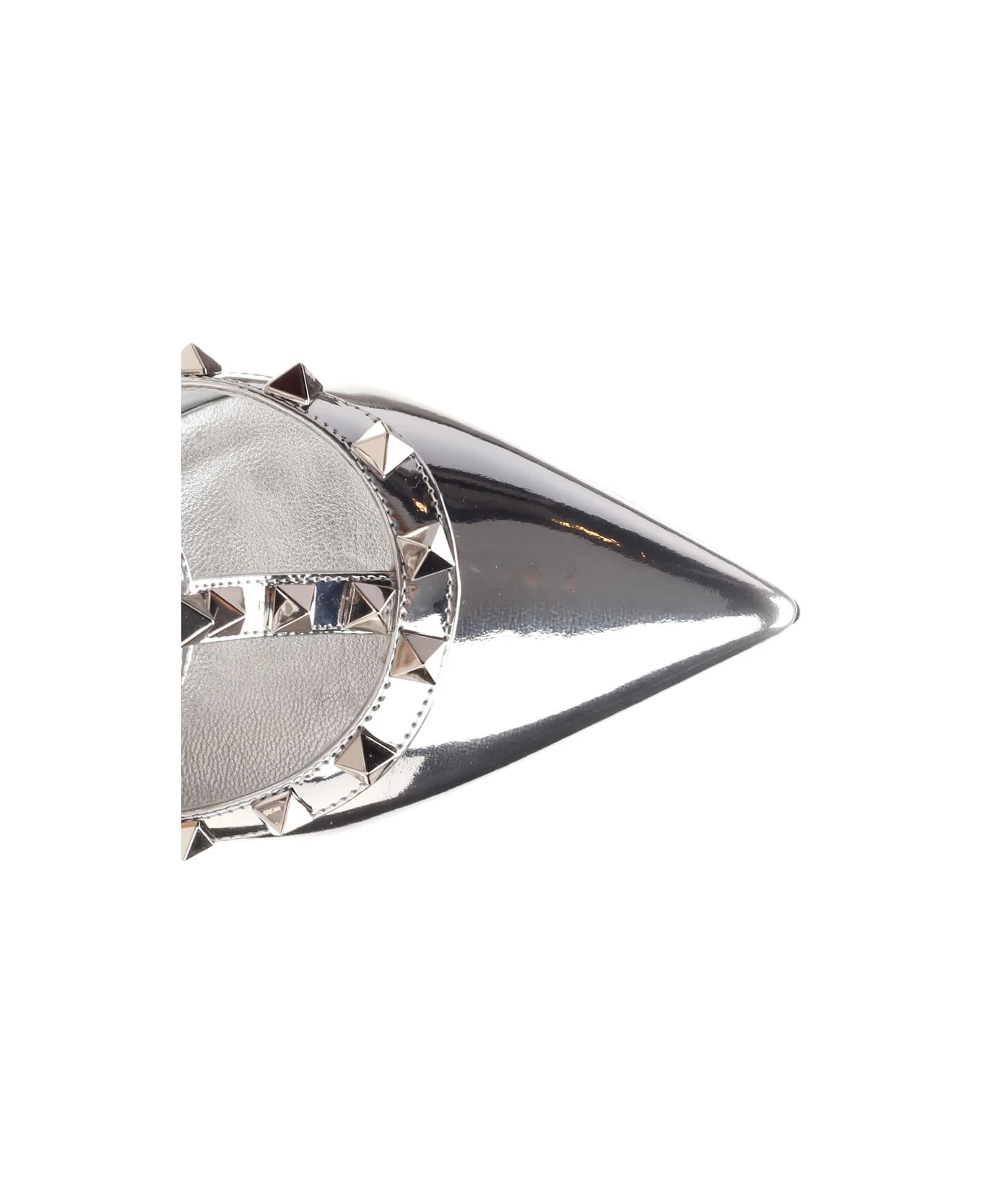 Valentino Garavani Silver "rockstud" Slingback - Image 4