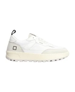 D.A.T.E. Kdue Mono Sneakers In White Suede And Fabric