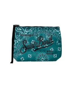 MC2 Saint Barth Aline Wooly Pochette With Green Bandanna Print