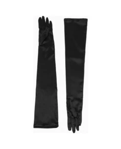 Dolce & Gabbana Black Satin Gloves