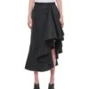 Alexander McQueen Polyfaille Rouched Midi Skirt