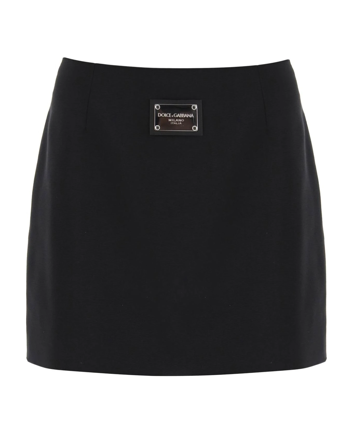 Dolce & Gabbana Ottoman Mini Skirt With Logo Tag