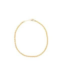 'grace' Gold-plated Texturized Necklace With Clasp Fastening In 18k Gold Plated Bronze Woman