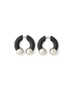 Ambush Logo Debossed Barbell Earrings