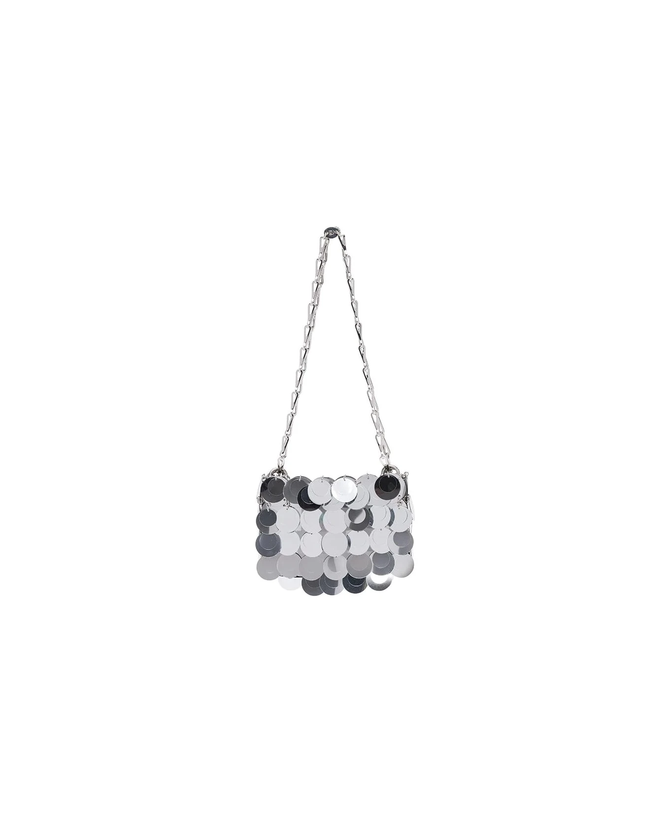 Paco Rabanne Silver Iconic 1969 Sparkle Nano Bag