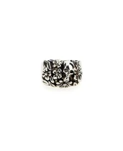 Alexander McQueen Floral Skull Ring
