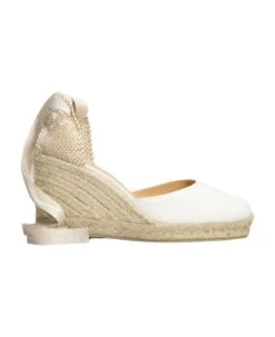 Castañer Carina-8-032 Wedges In White Canvas