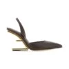 FENDI Chocolate Leather First Pumps