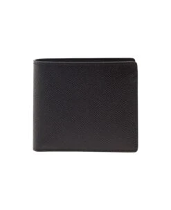 Maison Margiela Black Wallet With Contrasting Stitching At The Front In Leather Woman