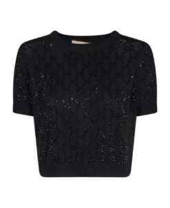 Gucci Gg Crystals Wool Top