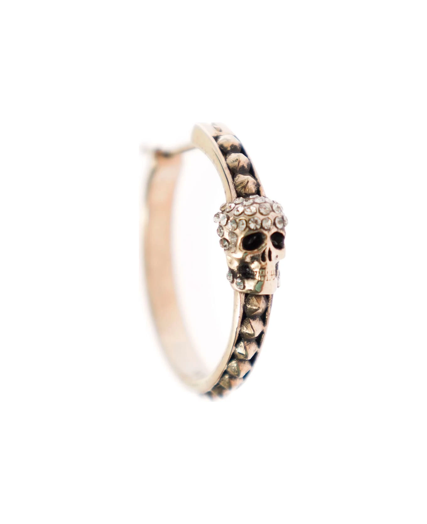 Alexander Mcqueen Woman's Pave Skull Brass Hoop Earrings With Skull Detail - Image 2
