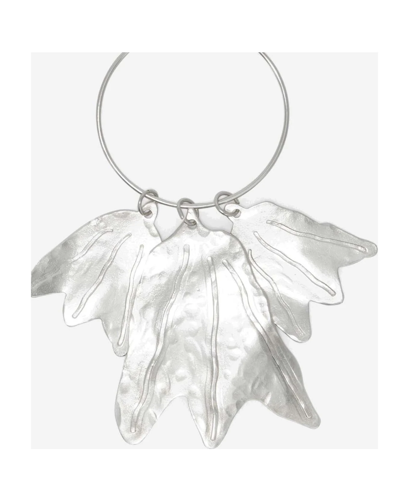 Jil Sander Hoop Earrings With Leaf Charm - Image 3