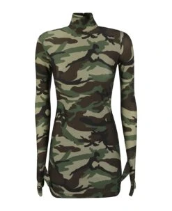VETEMENTS Camo Styling Dress With Gloves