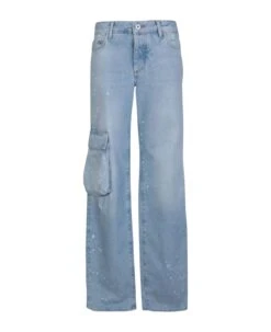 Off-White Light Blue Cargo Jeans