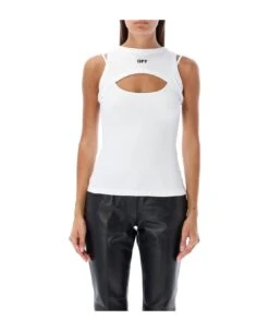 Off-White Off Stamp Rib Round Rowing Top