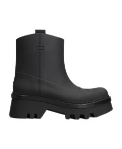 Chloé Rainboots Combat Boots In Black Rubber/plasic