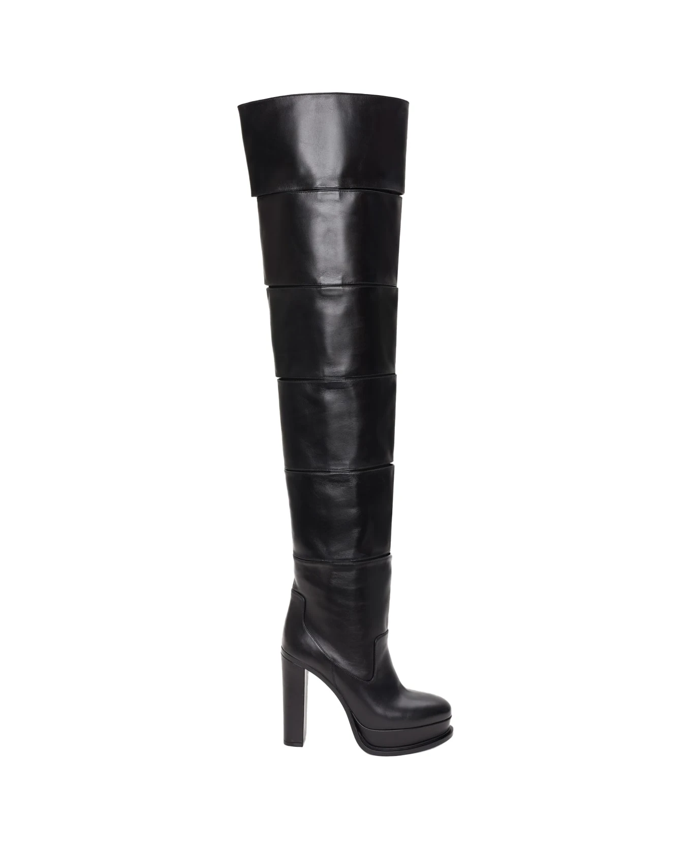 Alexander McQueen Black Cuissard Boots With Platform