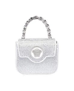 Versace Mini La Medusa Logo Strass Crossbody Bag