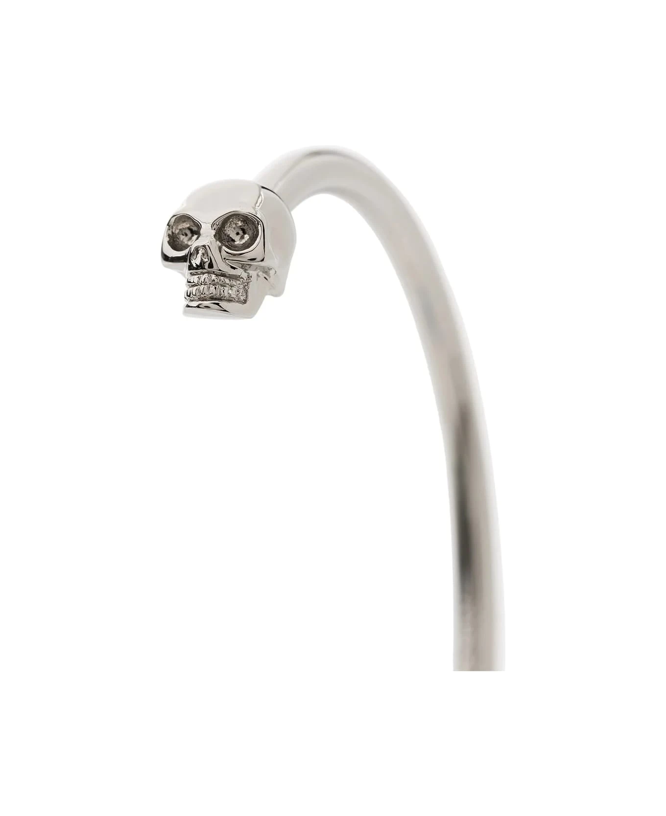 Alexander McQueen Antiqued Silver Thin Twin Skull Bracelet - Image 3