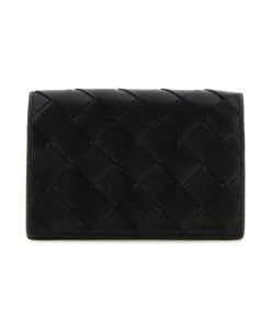 Bottega Veneta Black Leather Business Card Holder