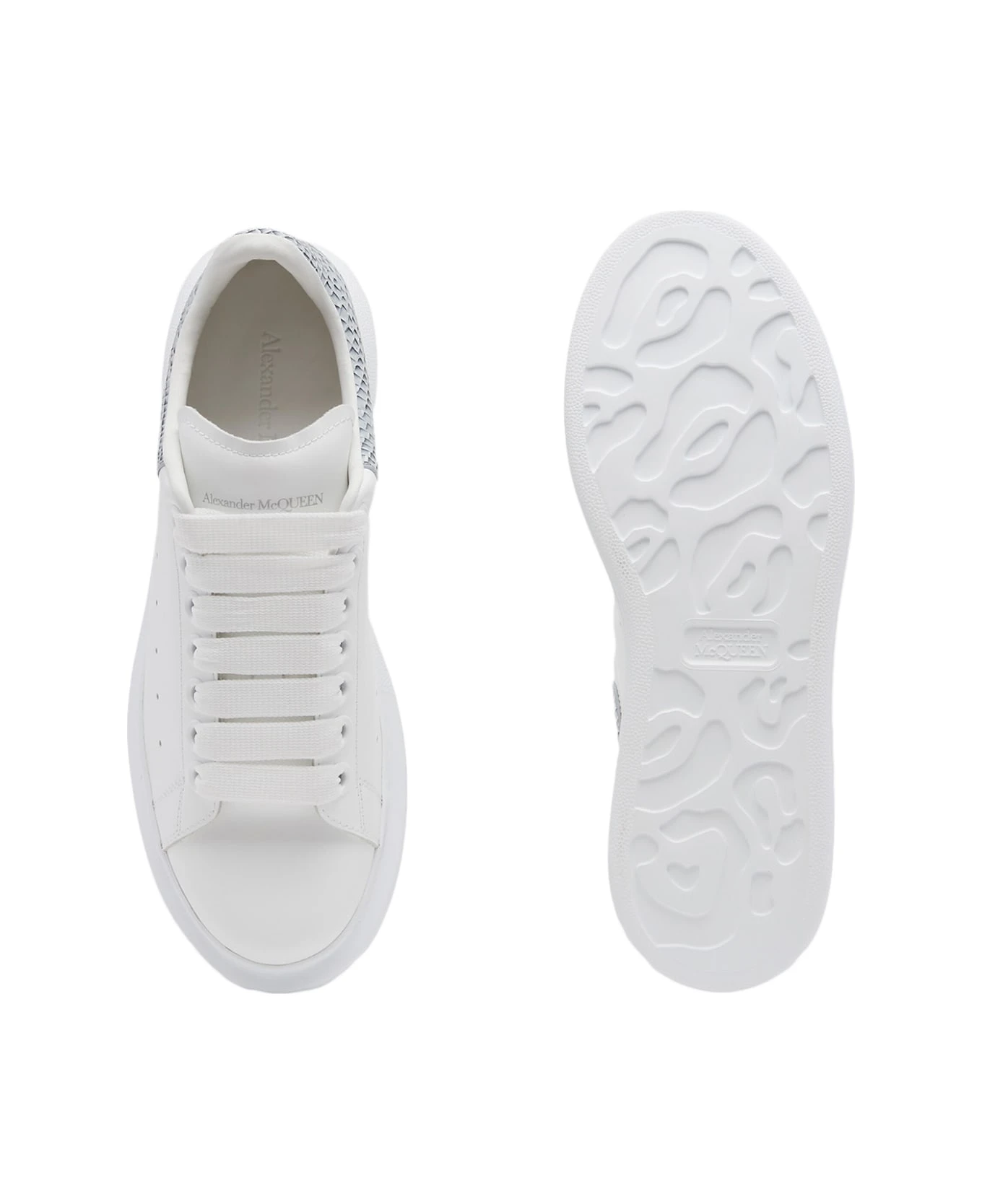 Alexander McQueen White And Ice Oversized Sneakers - Image 4