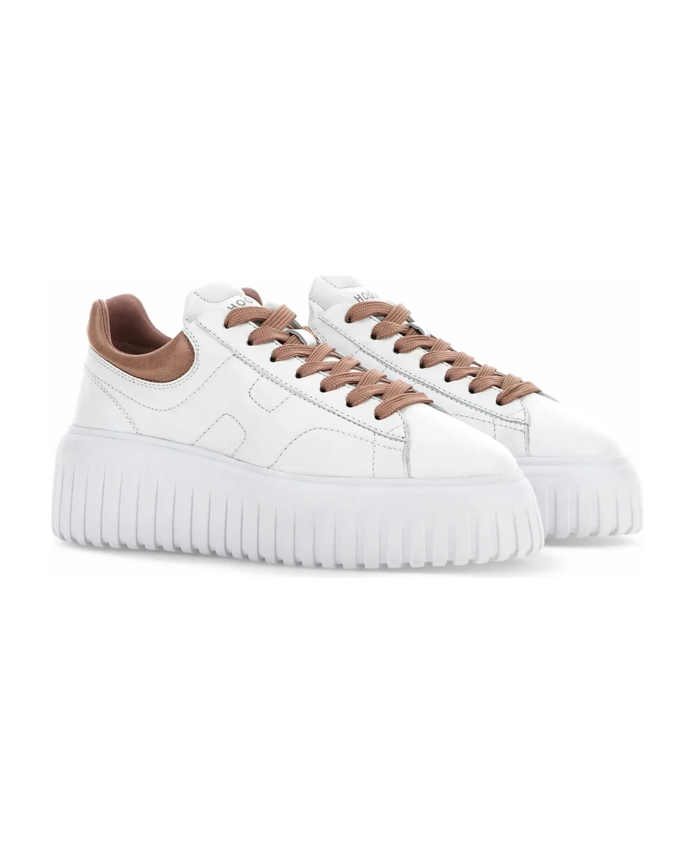 Sneakers Hogan H-stripes White Beige - Image 2