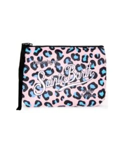 MC2 Saint Barth Aline Wooly Pochette With Pink Animalier Print