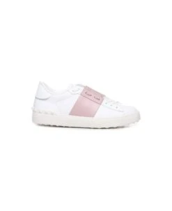 Valentino Garavani Open Whie, Pink Leather Sneakers