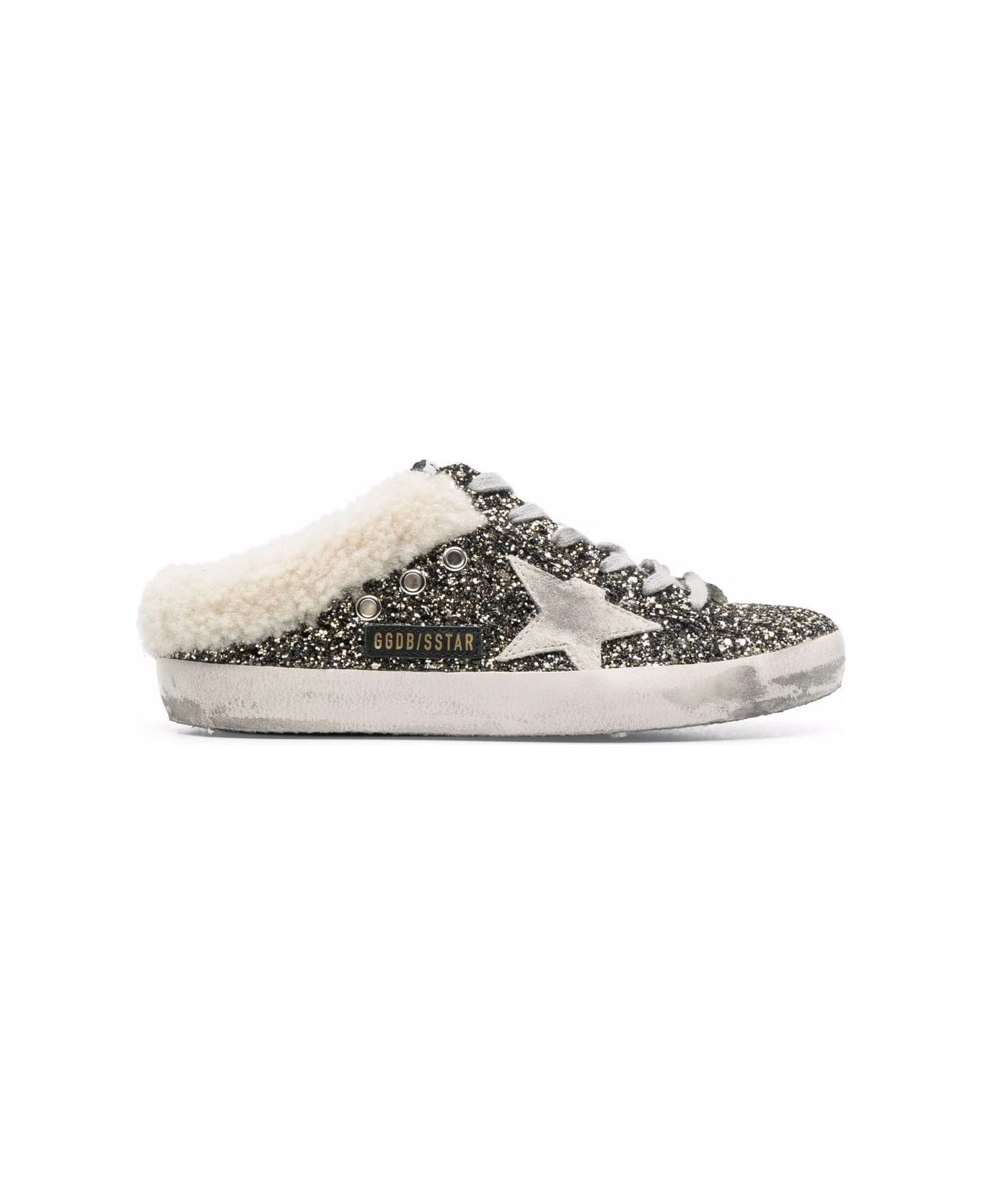 Golden Goose Super-star Sabot Glitter Upper Suede Star Shearling Lining