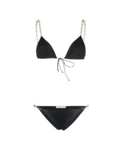 OSEREE Black Lumiere O Chain Bikini