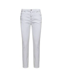 'cool Girl' White Skinny Jeans In Stretch Cotton Denim Woman Dsquared2