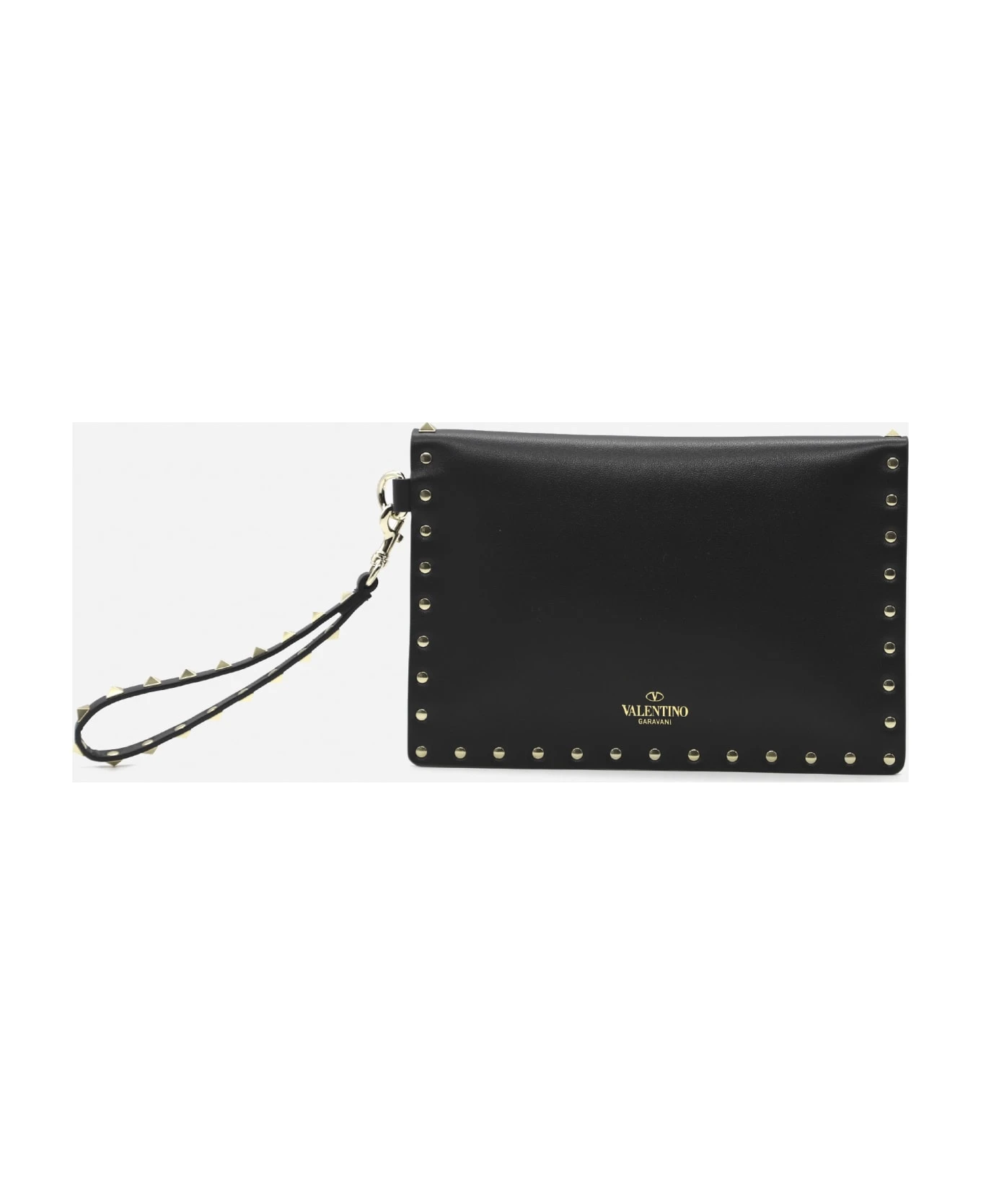 Valentino Garavani Rockstud Flat Pochette In Calfskin - Image 4