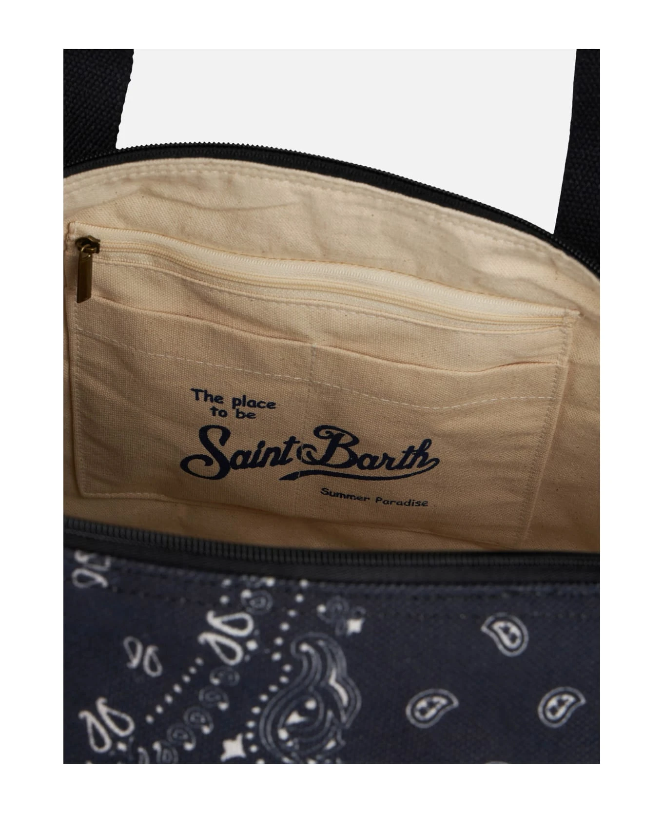 MC2 Saint Barth Travel Duffel Bag With Black Bandanna Print - Image 5