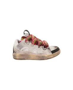 'curb' Multicolor Sneaker With Used Effect In Leather Woman Lanvin